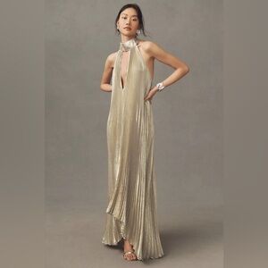 L'IDÉE Opera Halter Cutout Maxi Gown